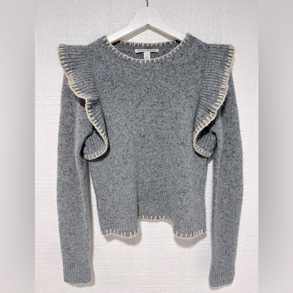 Autumn cashmere cashmere ruffle blanket stitch sweater size XS - Picture 2 of 9